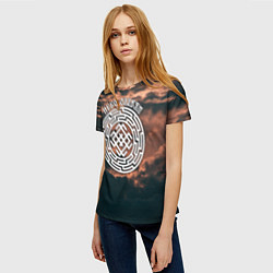 Футболка женская Белобог - небо славян, цвет: 3D-принт — фото 2