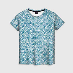 Футболка женская Бело-синий текстурный, цвет: 3D-принт