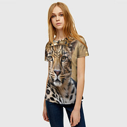 Футболка женская Королевский леопард, цвет: 3D-принт — фото 2