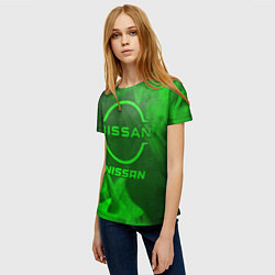 Футболка женская Nissan - green gradient, цвет: 3D-принт — фото 2