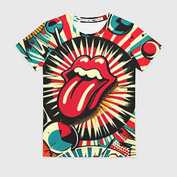 Футболка женская Logo of the Rolling Stones - pop art, цвет: 3D-принт