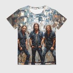 Футболка женская Metallica масляной краской, цвет: 3D-принт
