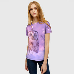 Футболка женская Удивленная сова, цвет: 3D-принт — фото 2