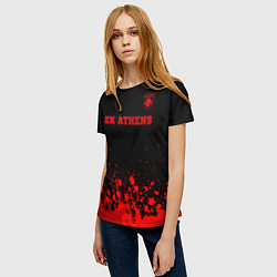 Футболка женская AEK Athens - red gradient посередине, цвет: 3D-принт — фото 2