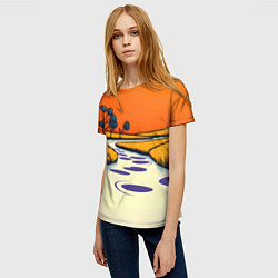 Футболка женская Арт с фантастическим пейзажем, цвет: 3D-принт — фото 2