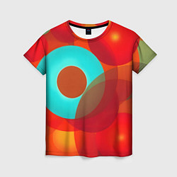 Футболка женская Оптическая абстракция с кругами, цвет: 3D-принт
