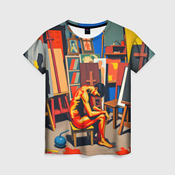 Футболка женская Художник в мастерской, цвет: 3D-принт