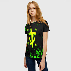 Футболка женская Doom x fallout кислотное лого, цвет: 3D-принт — фото 2