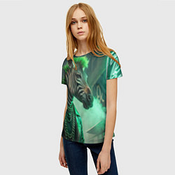 Футболка женская Cyperpunk zebra, цвет: 3D-принт — фото 2