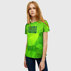 Футболка женская Gidle green poly, цвет: 3D-принт — фото 2