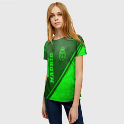 Футболка женская Real Madrid - green gradient вертикально, цвет: 3D-принт — фото 2