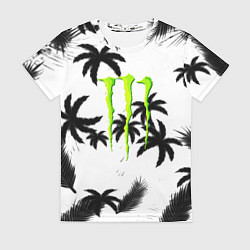 Футболка женская Monster energy пальмы, цвет: 3D-принт