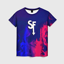 Футболка женская Sally face neon flame, цвет: 3D-принт