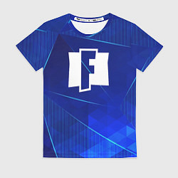 Футболка женская Fortnite blue poly, цвет: 3D-принт