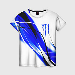 Женская футболка Monster energy линии абстракции
