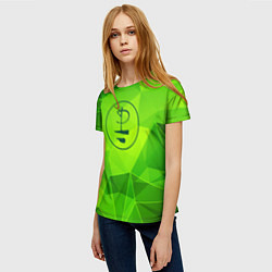 Футболка женская Pink Floyd green poly, цвет: 3D-принт — фото 2