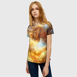 Футболка женская Блестящая золотая текстура, цвет: 3D-принт — фото 2