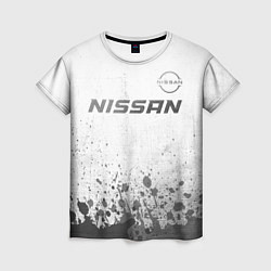 Футболка женская Nissan - white gradient посередине, цвет: 3D-принт
