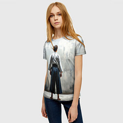 Футболка женская Боец айкидо на сером, цвет: 3D-принт — фото 2