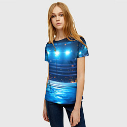 Футболка женская Синий ринг в огне, цвет: 3D-принт — фото 2
