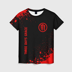 Футболка женская Three Days Grace - red gradient вертикально, цвет: 3D-принт