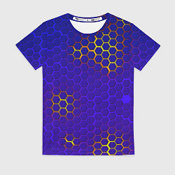 Футболка женская Неоновые соты броня, цвет: 3D-принт