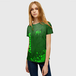 Футболка женская Akira - green gradient вертикально, цвет: 3D-принт — фото 2