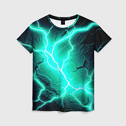 Женская футболка Color light blue black