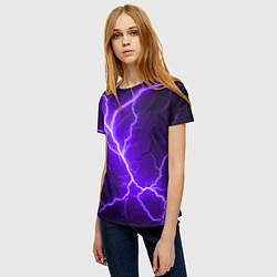 Футболка женская Color purple black, цвет: 3D-принт — фото 2