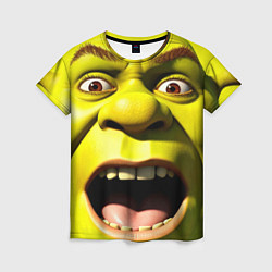 Футболка женская Шрек лицо кричащее, цвет: 3D-принт