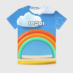 Футболка женская Inzoi объемная радуга и облака, цвет: 3D-принт
