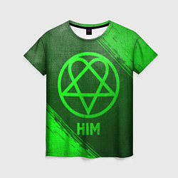 Женская футболка HIM - green gradient