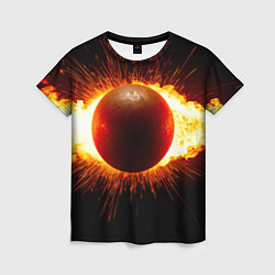 Футболка женская Ядро для талкания в огне, цвет: 3D-принт