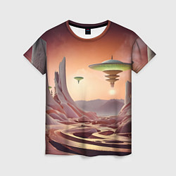 Футболка женская Фантастический инопланетный город, цвет: 3D-принт