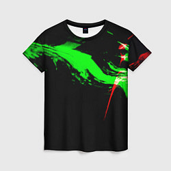 Женская футболка Color black green red