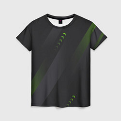 Футболка женская Color black green, цвет: 3D-принт