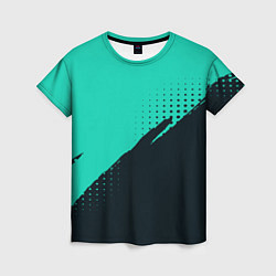 Женская футболка Color black light blue