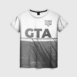 Женская футболка GTA - white gradient посередине