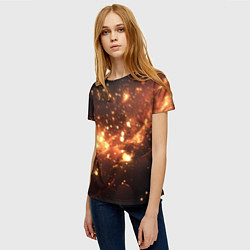 Футболка женская Искры и огоньки текстура, цвет: 3D-принт — фото 2