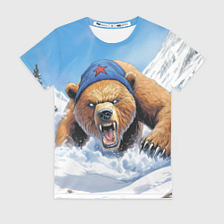 Футболка женская Злой русский медведь, цвет: 3D-принт