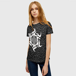 Футболка женская Языческий узорный крест и руны, цвет: 3D-принт — фото 2