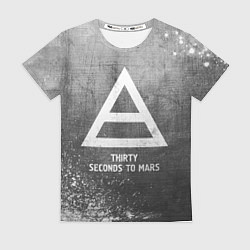 Футболка женская Thirty Seconds to Mars - grey gradient, цвет: 3D-принт