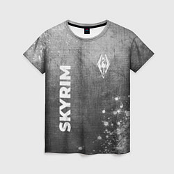 Футболка женская Skyrim - grey gradient вертикально, цвет: 3D-принт
