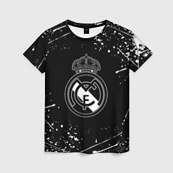 Футболка женская Real Madrid белые краски, цвет: 3D-принт
