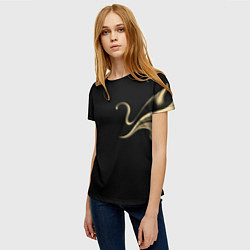 Футболка женская Color yellow abstraction, цвет: 3D-принт — фото 2