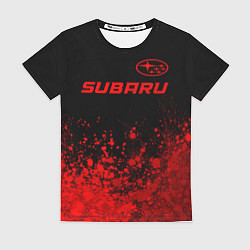 Футболка женская Subaru - red gradient посередине, цвет: 3D-принт