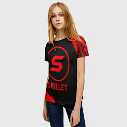 Футболка женская Skillet - red gradient, цвет: 3D-принт — фото 2