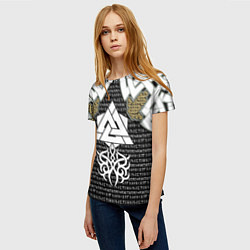 Футболка женская Узор рун и символов, цвет: 3D-принт — фото 2