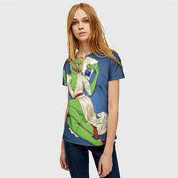 Футболка женская Девушка лягушка Пепе, цвет: 3D-принт — фото 2