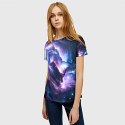 Футболка женская Фиолетовая туманность, цвет: 3D-принт — фото 2